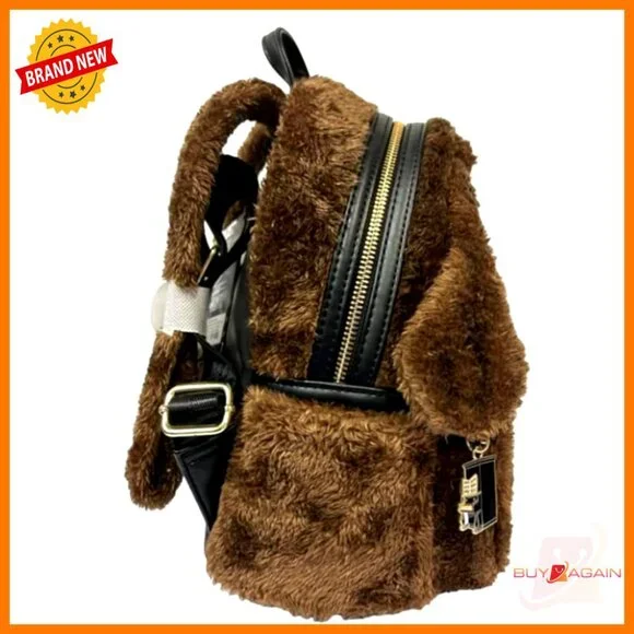 Faux Fur Mini Backpack Purse Adjustable Straps Disney Cosplay Bag - Picture 3 of 6